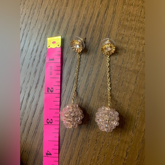 PRELOVED PINK AND GOLD ELEGANT DROP EARRINGS - Picture 3 of 3